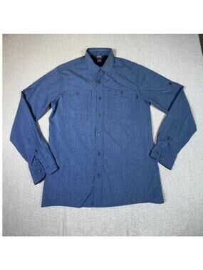 Outdoor Research Wayward Men Small Blue Long Sleeve Hiking Travel Shirt Outdoor